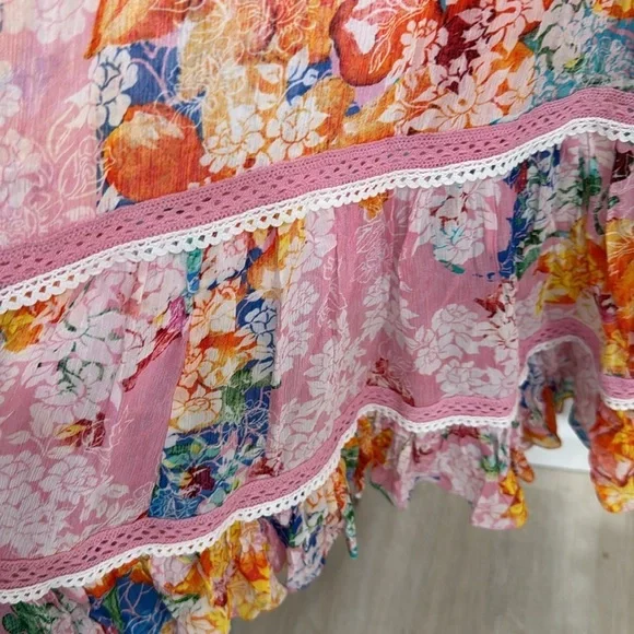 Anthropologie Floral Maxi Dress - Pink and Multicolor - Picture 4 of 8